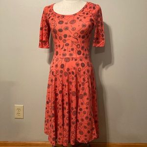 LuLaRoe salmon floral sleeved dress sz. XS*